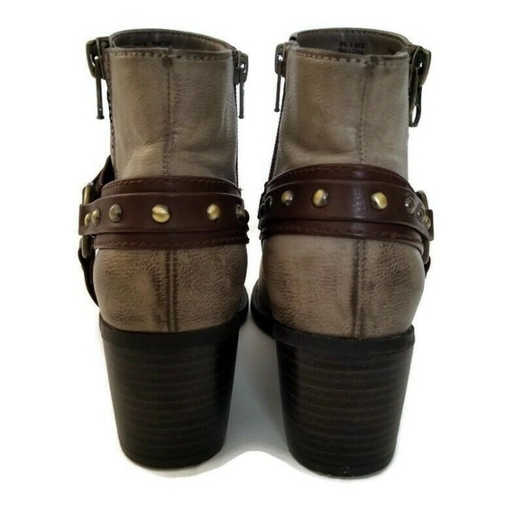 Kohls Sonoma Women's Biker Brown Ankle Boots Sz 8 - Picture 9 of 9